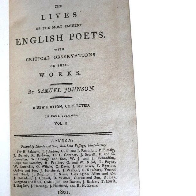 Brown Early 19th Century The Lives of the Most Eminent English Poets by Samuel Johnson Books - Set of 4 For Sale - Image 8 of 13