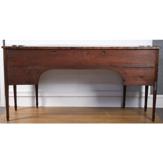 English Flame Mahogany Serpentine Sideboard With Satinwood Inlay, Late 18thC / Early 19thC For Sale - Image 9 of 9