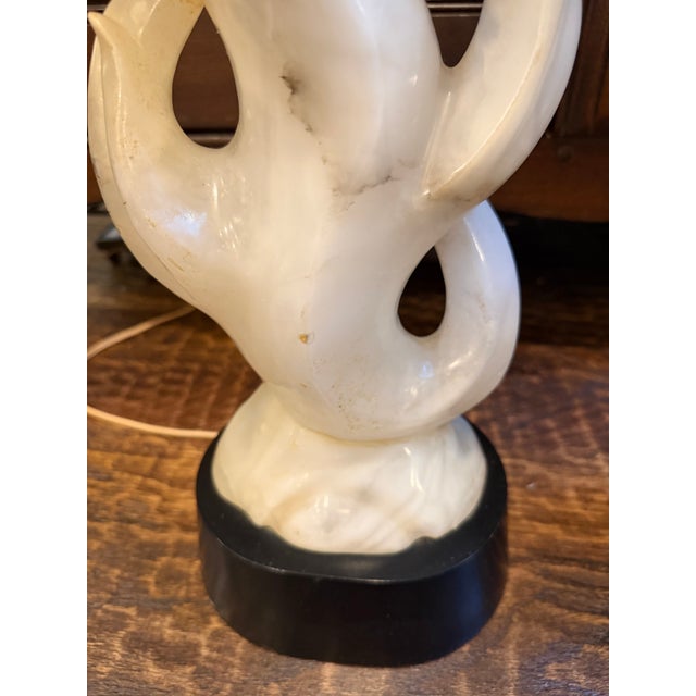 1951 Maurizio Tempestini for Lightolier Alabaster Flame Table Lamps - a Pair For Sale - Image 10 of 15
