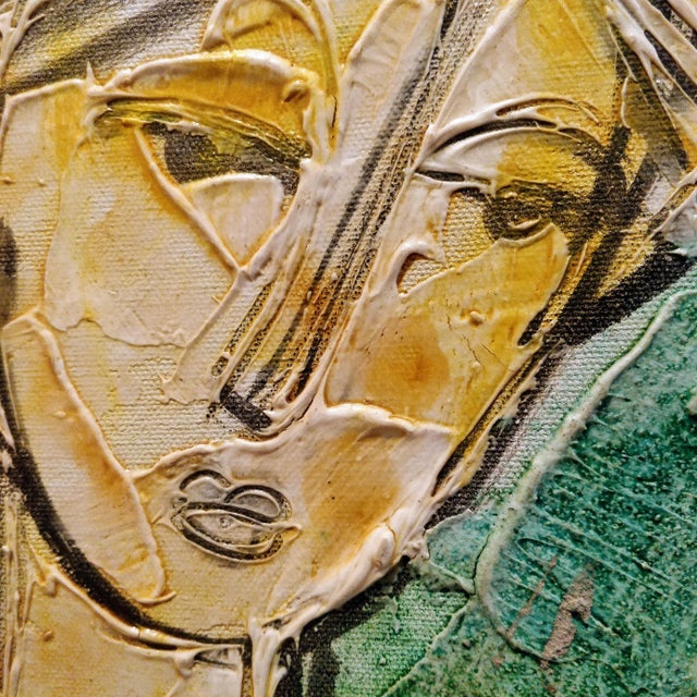 Mid Century Painting Modern Abstract Woman Signed For Sale - Image 4 of 13