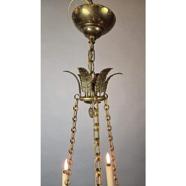 Traditional Empire Chandeliers in Sheet Metal, Bronze and Brass, 19th Century, Set of 2 For Sale - Image 3 of 7