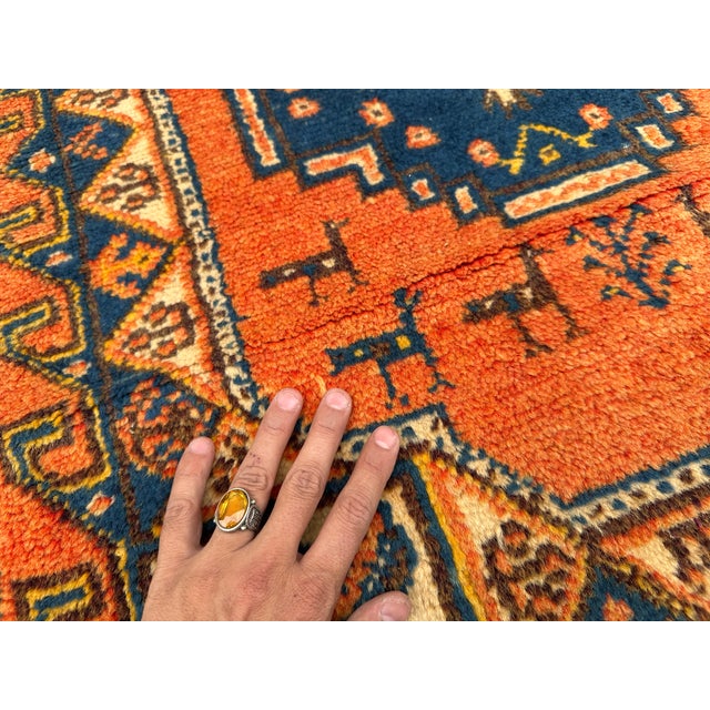 Textile Antique Fachralo Kazak Hand-Knotted Wool Rug - 3'2" X 2'10" For Sale - Image 7 of 10
