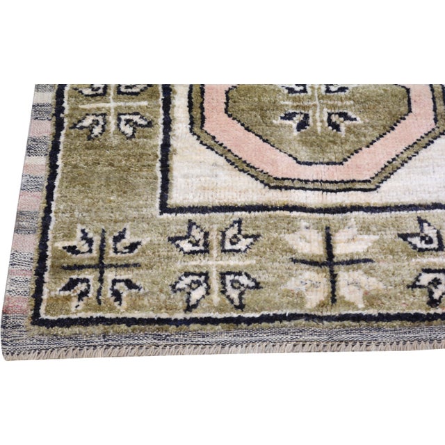 Traditional 1980s Oushak Hand Knotted Wool Rug, 2'9"x10'6" For Sale - Image 3 of 5