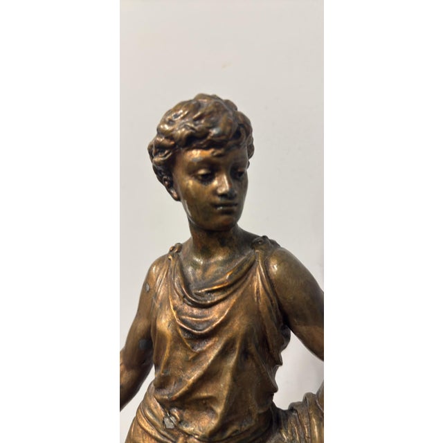 Mid 20th Century Mid 20th Century Europe Bouret French Patinated Statue For Sale - Image 5 of 5