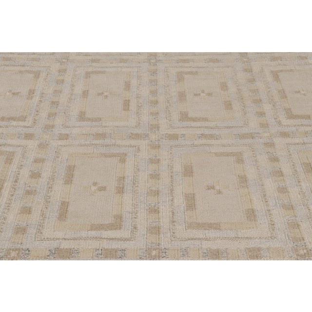 Modern Rug & Kilim’s Oversized Scandinavian Style Rug, Minimalist Geometry in Silk For Sale - Image 3 of 8