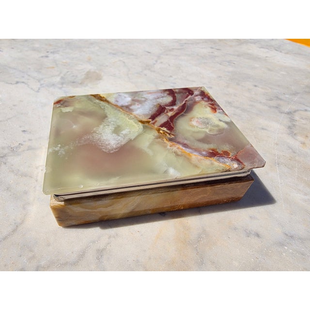 Zebra Green Onyx Jewelry Box, Italy, 1950s For Sale - Image 9 of 9