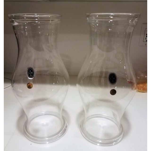 Williamsburg Hand Blown Hurricane Candle Globes a Pair Chairish