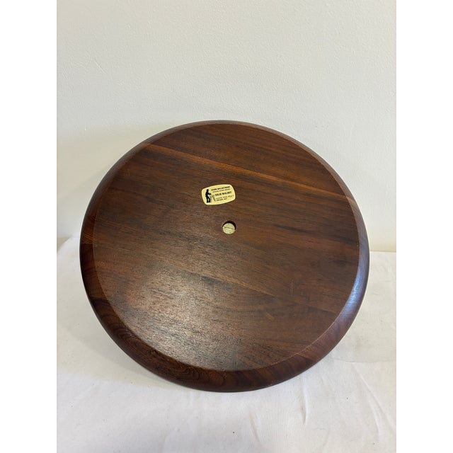 Brown Vintage Ozark Walnutware Solid Walnut Serving Tray With Brass Handle, Mid-Century Modern For Sale - Image 8 of 9
