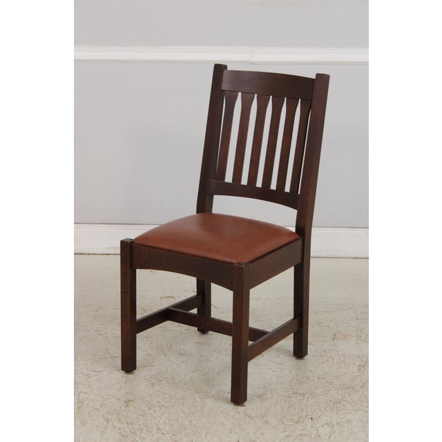 2020s Pair of Stickley Mission Oak Chairs c.2023 For Sale - Image 5 of 16