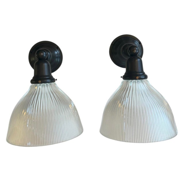 1920s Large Signed Holophane Wall Sconces - a Pair For Sale - Image 10 of 10