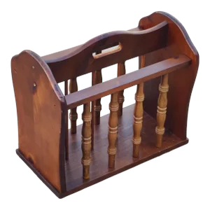 Mid 20th Century Vintage Wooden Magazine Rack, Newspaper Holder