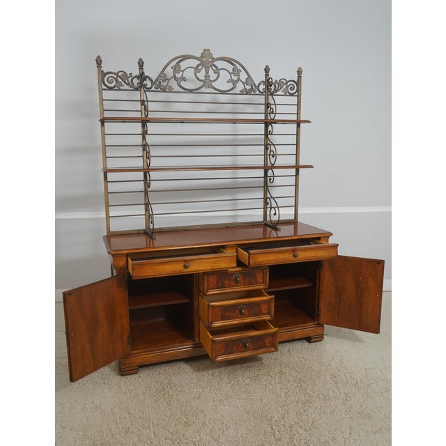 French Country Drexel Heritage Country French Cherry & Burl Wood Buffet Server For Sale - Image 3 of 18