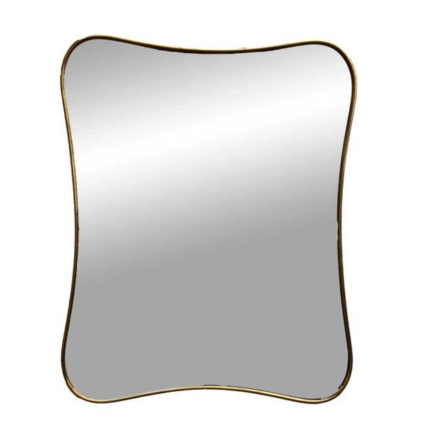 Italian Brass Wall Mirror by Gio Ponti, 1960s For Sale - Image 9 of 9