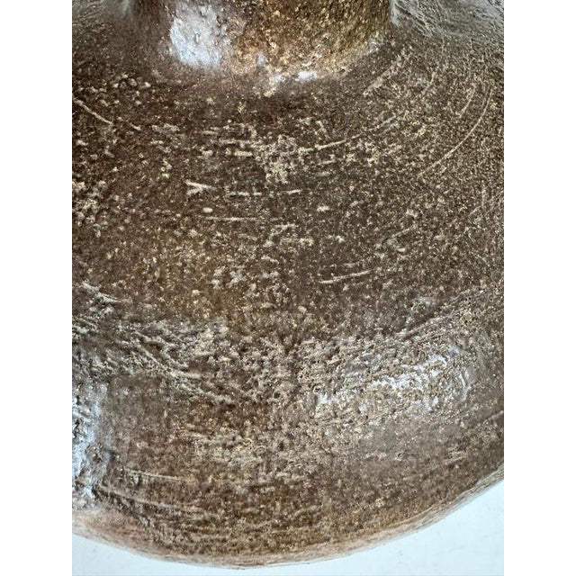 Brown Brutalist Stoneware Vase, 1960s For Sale - Image 8 of 10