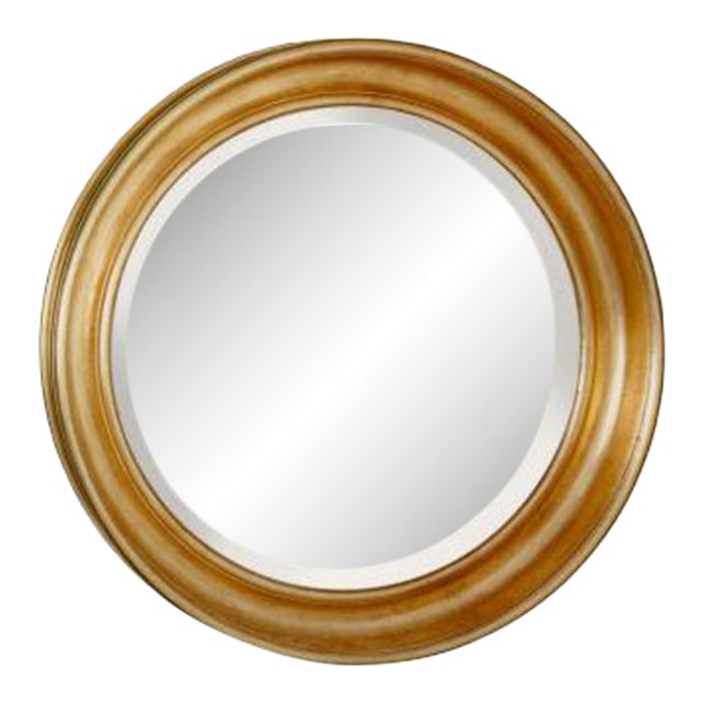 Friedman Brothers Connor Round Mirror in Classic Gold - 36" For Sale