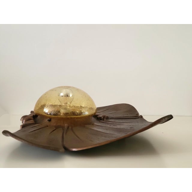 Monumental Sculptural Bronze Wall Lamp 1960s For Sale - Image 11 of 17