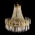Metal 1940s Empire-Style Brass and Glass 12-Light Chandelier For Sale - Image 7 of 9