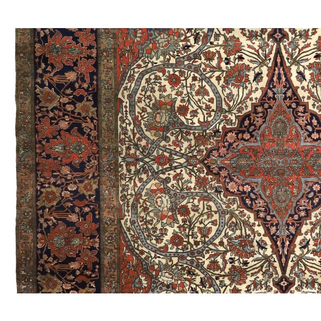 Antique Persian Mohtasham Kashan Rug 7'9" X 9’9” For Sale - Image 4 of 5