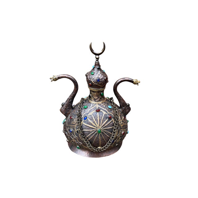 Ceremonial Brass Ewer With Dragon Spouts For Sale - Image 10 of 12