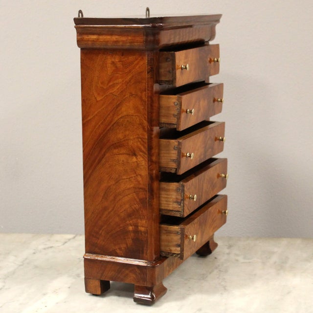 19th Century Louis Philippe Capuchin Miniature Chest of Drawers in Walnut For Sale - Image 5 of 12