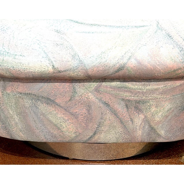 Pair Vladimir Kagan for Directional Swivel Lounge Chairs on Stainless Steel Base For Sale - Image 10 of 10