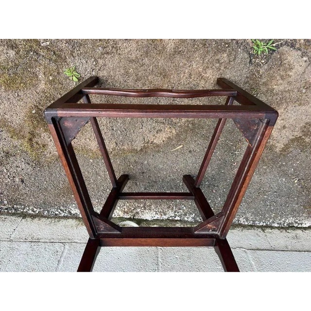 Wood 1930s Chippendale Style Mahogany Ladder Back Dining Chairs - Set of 5 For Sale - Image 7 of 12