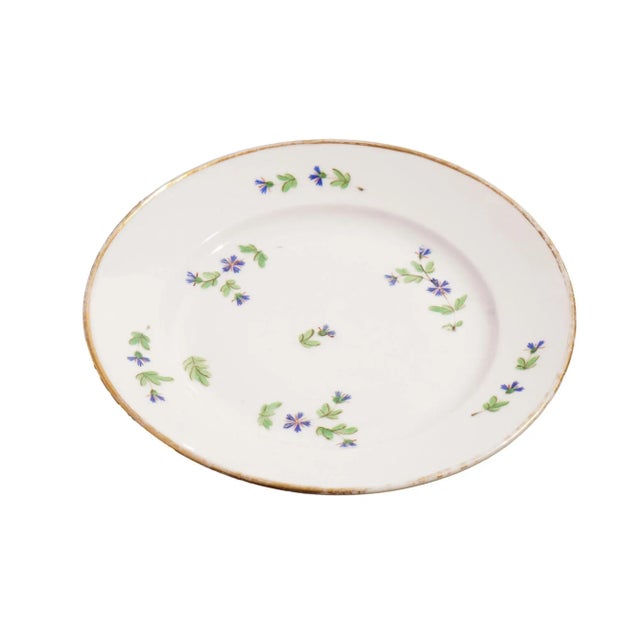 Set of Five Bourbon Sprig Paris Porcelain Tea Plates by Charles Field Haviland, C. 1790 For Sale - Image 4 of 18