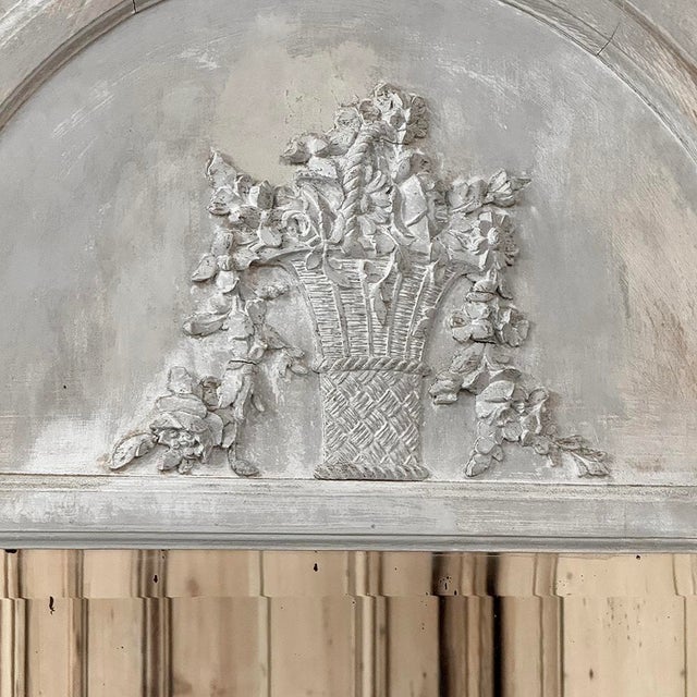 Antique French Louis XVI Painted Trumeau Mirror For Sale - Image 4 of 13