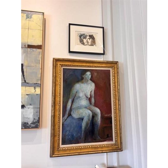Bring timeless elegance to your collection with this captivating original oil painting depicting a seated female figure....