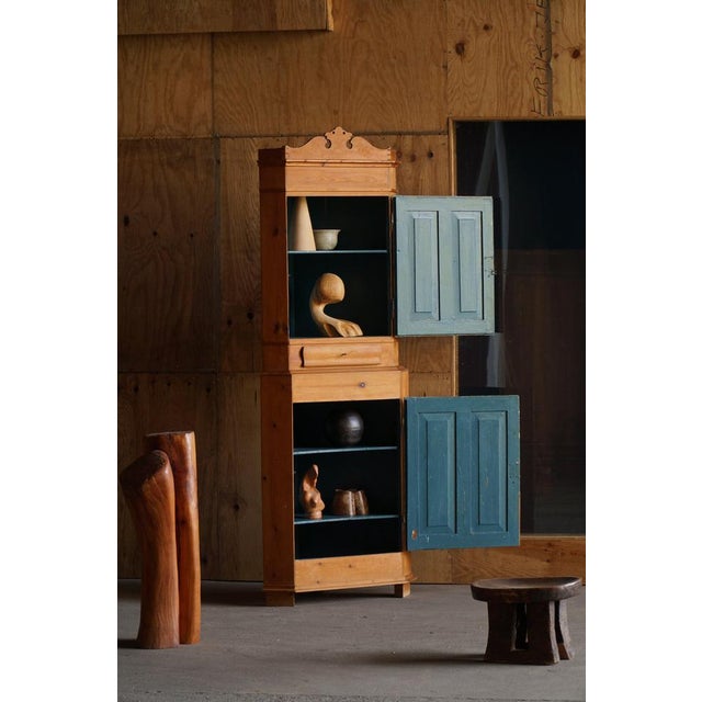Antique Two-Part Pine Corner Cabinet For Sale - Image 4 of 18