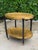 Late 20th Century Vintage Gold and Black Oval Bar Cart on Brass Casters For Sale - Image 5 of 12