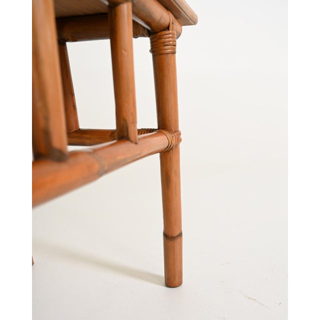 Bamboo and Wood Coffee Table, 1960s For Sale - Image 4 of 9