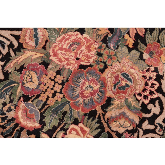 Elegant Shabby Chic Pak-Persian Black/Rust Wool Rug - 8'1'' X 10'3'' For Sale - Image 4 of 9