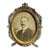 Antique Colorful Enamel Bronze Photo Frame With Black and White Picture of a Gentleman From 19th Century For Sale