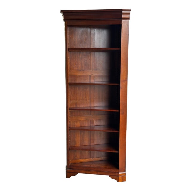 Corner Bookcase in Cherry Wood, 1920s For Sale