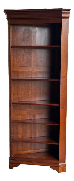 Corner Bookcase in Cherry Wood, 1920s