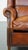 Warm Color Leather Wing Chair For Sale - Image 10 of 12