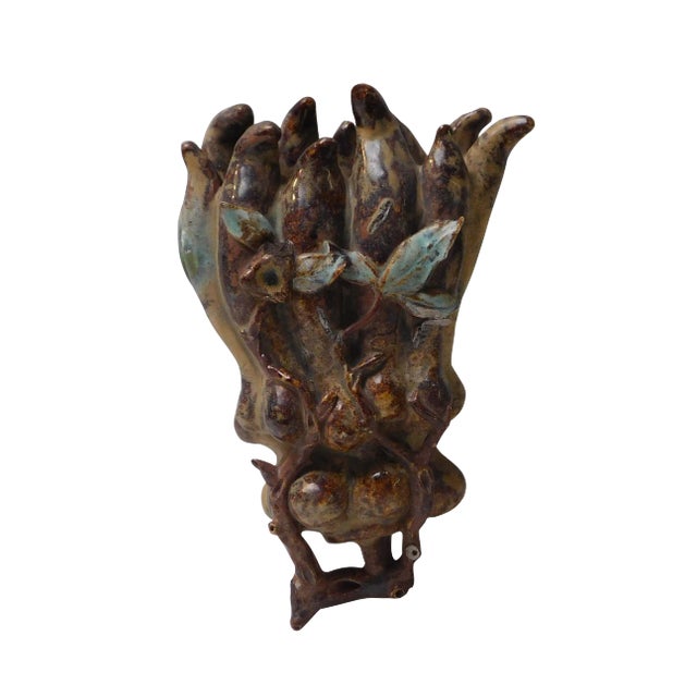 Buddha Fingers & Fruit Wall Mounted Vase For Sale