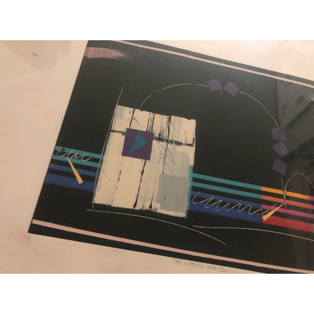 Vintage Geometric Abstract Lithograph Print Signed 80's For Sale In New York - Image 6 of 10