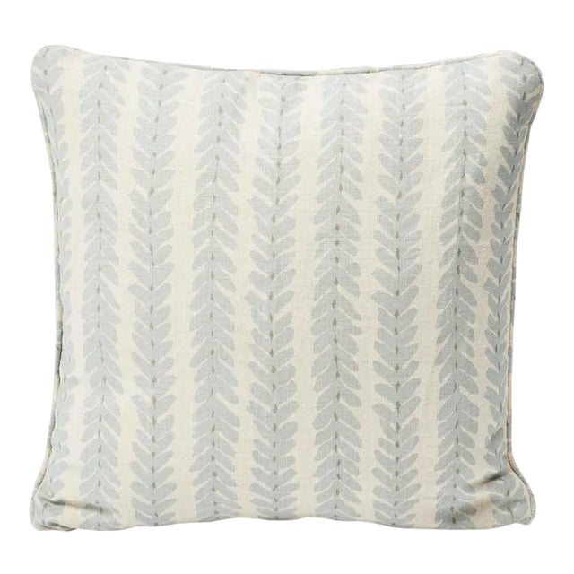 Schumacher Double-Sided Pillow in Woodperry Linen Print For Sale