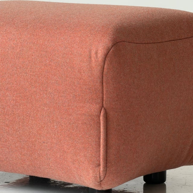 c. 1980s. Italy. Matching sofa available. Reupholstered in orange/grey felt wool. Very rare piece of Italian design This...
