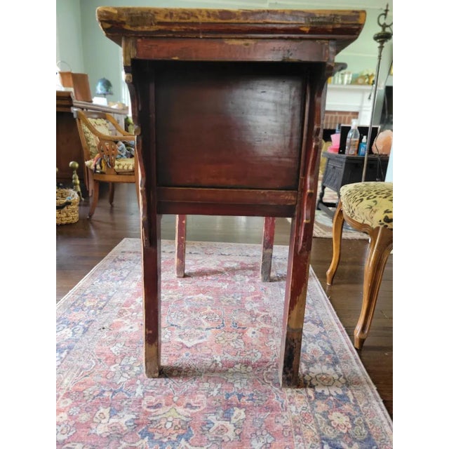 Cinnamon Vintage Imported Chinese Sideboard With Waxed Seal and Hidden Compartment For Sale - Image 8 of 13