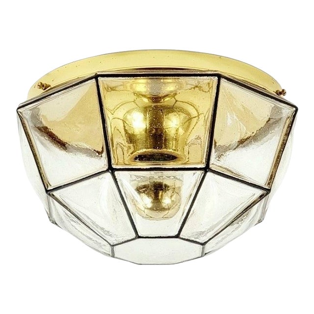1970s Limburg Mid-Century Modern Glass Flush Mount/Ceiling Light or Wall Light/Sconce For Sale