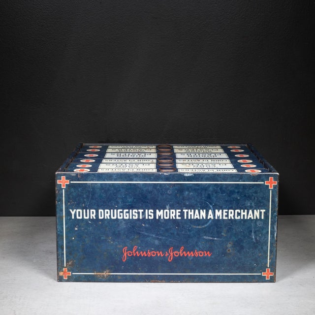 Metal Antique Johnson & Johnson Corn and Bunion Plasters Drug Store Display c.1910 For Sale - Image 7 of 11