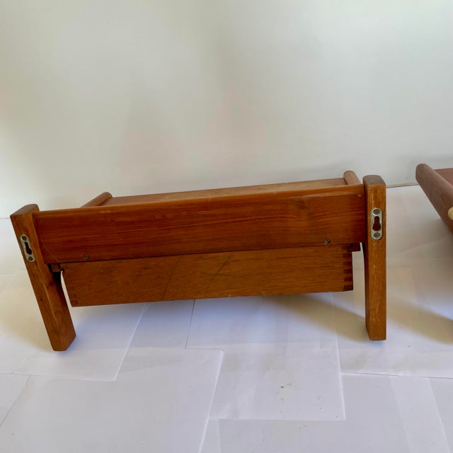 Chocolate A Pair of Mid Century Floating Teak Night Stands Mid Century Danish For Sale - Image 8 of 9