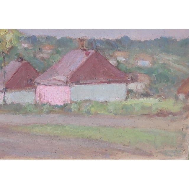 Original Rural Impressionism Oil Painting, Ukrainian Village Art, 1970s 23-33 For Sale - Image 6 of 6