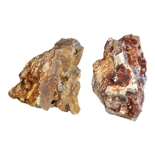 Curated Pair of Large Natural Agatized Jasper Stone Rock Architectural Specimens For Sale