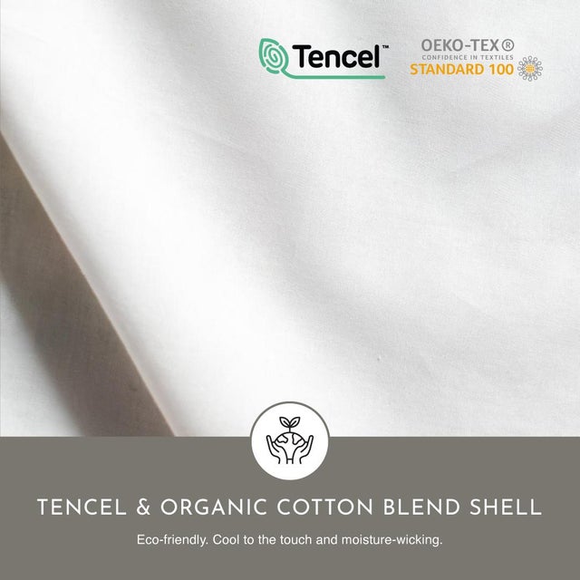 Traditional Premium Soft White Duck Down Pillow with TENCELTM Lyocell Organic Cotton Shell, Queen For Sale - Image 3 of 6