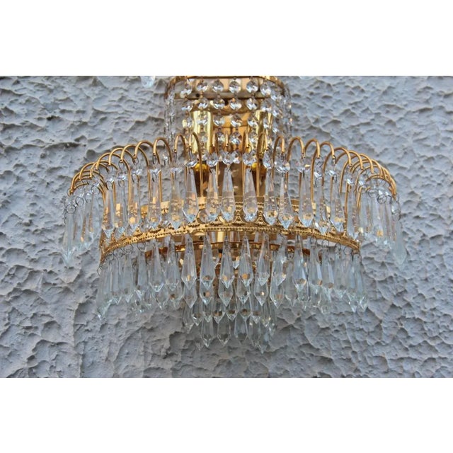 Vintage Gold-Plated Swarovski Crystal Wall Lights, 1970s, Set of 6 For Sale - Image 10 of 13