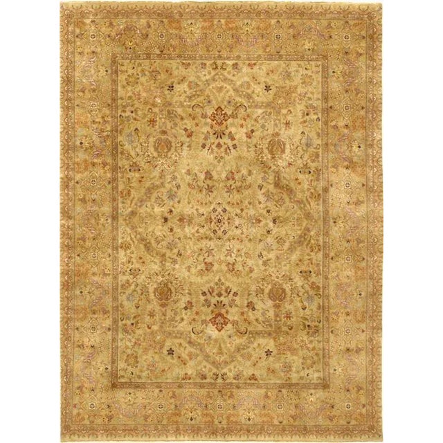 Pasargad Home Tabriz Lamb's Wool Area Rug, 9' 9" X 17'10", Beige For Sale - Image 4 of 4